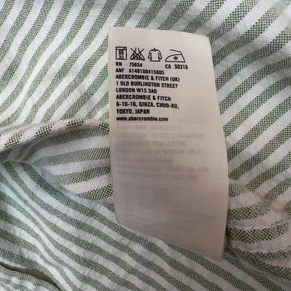 Abercrombie & Fitch Women's Striped Button-Down Shirt Size XS Moose Preppy - Picture 9 of 9